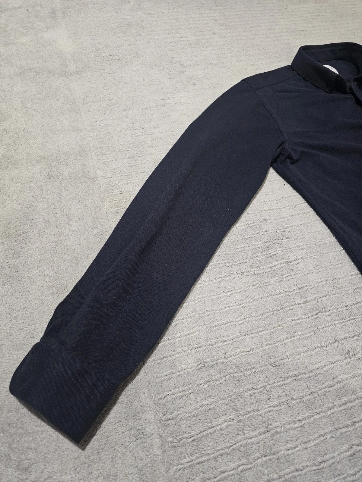 Zara Mens Slim Fit Long Sleeved Shirt | Button Down Collar | Navy Blue | Excelle - Image 4