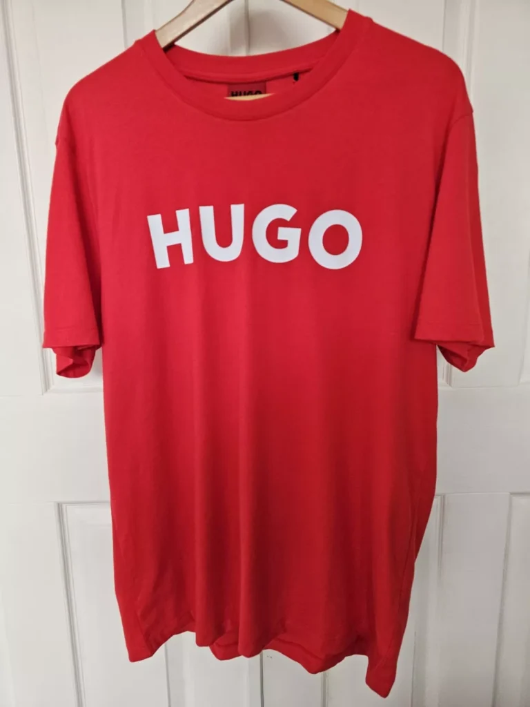 HUGO BOSS | Mens Dulivio Logo T-Shirt | Red with White Logo | Large | BNWT