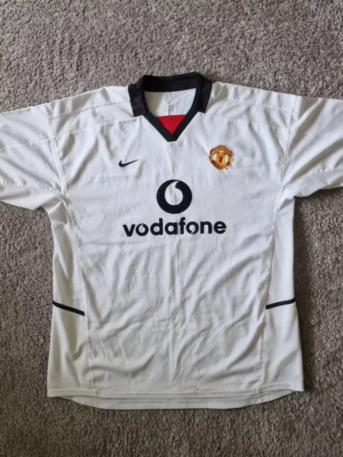 Man Utd 2002/03 Away Football Shirt Mens XL - Nike - Vodafone - Vintage