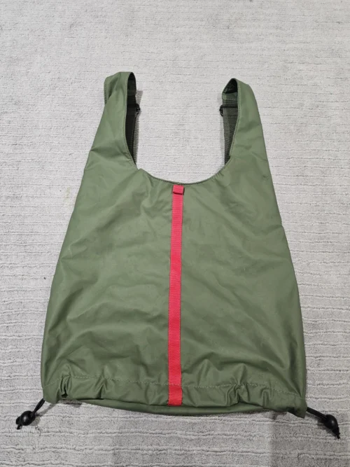 Shoulder bag Hugo Boss khaki backpack with red stripe