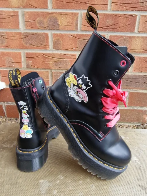 Rare Dr Martens HELLO KITTY & FRIENDS Platform Boots UK5 Sanrio Deadstock Doc Ma