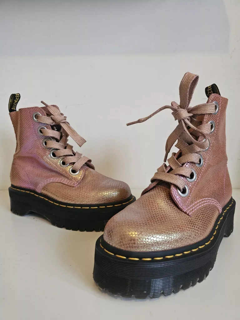 Dr Martens Molly Iridescent Pink Mermaid Quad Platform Chunky Boots UK5 EU38