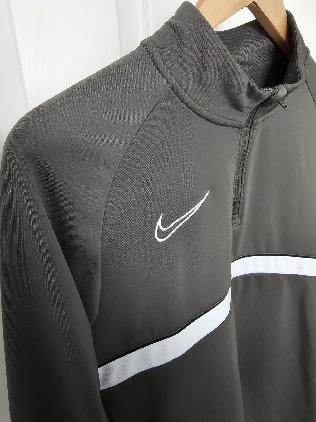 Nike Football Drill Top | Mens | Small | 1/4 Quarter Zip | Olive Green | Long Sl - Image 2
