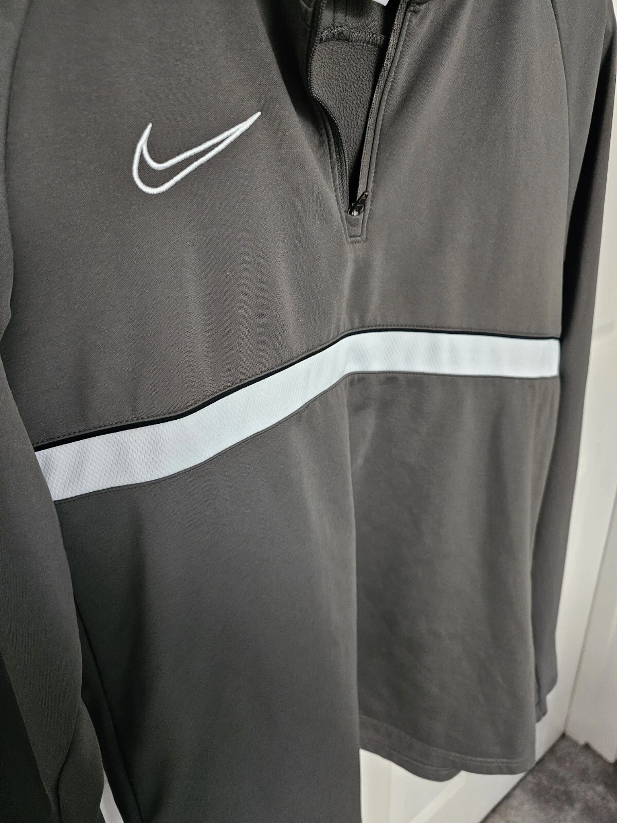 Nike Football Drill Top | Mens | Small | 1/4 Quarter Zip | Olive Green | Long Sl - Image 9