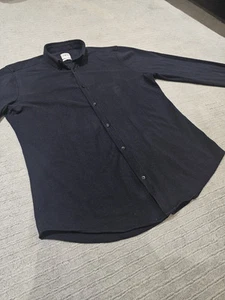 Zara Mens Slim Fit Long Sleeved Shirt | Button Down Collar | Navy Blue | Excelle - Image 15